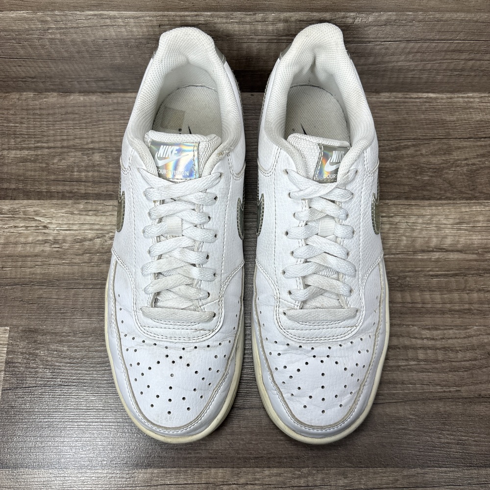 Nike Court Vision White Silver Womens US Size 10 EUR 42 CW5596-100 Sneakers - Picture 8 of 10